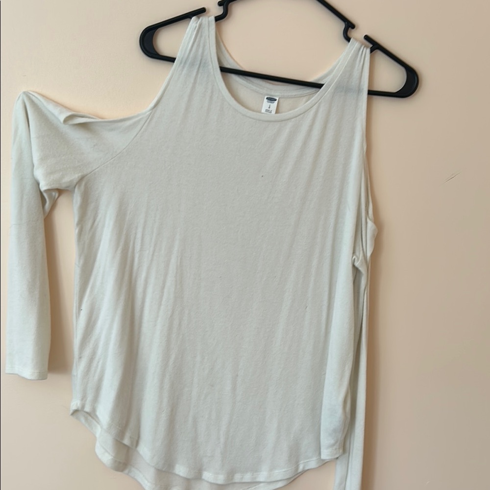 Old Navy Cream Asymmetrical Cut Out Tank Top Sweater